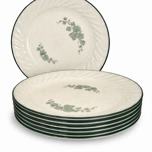 Set of 7 Vintage Corelle by Corning Green Ivy Salad Plates ~ 7¼” ~ Made in USA